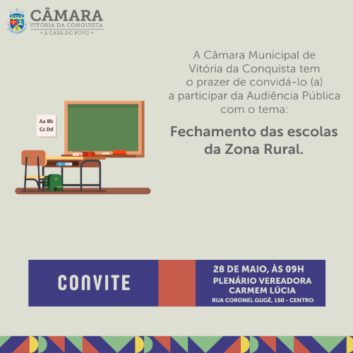 Imagem Câmara promove audiência pública para debater o fechamento de escolas na Zona Rural